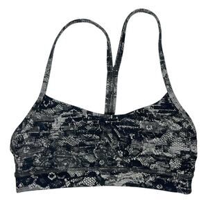Lululemon Flow Y Nulu  Black Gray Sports Bra Women's Size 2
